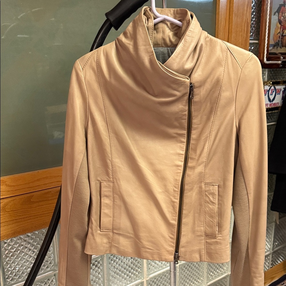 Dolan Women's Beige Leather Jacket